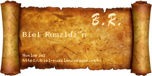 Biel Ruszlán névjegykártya